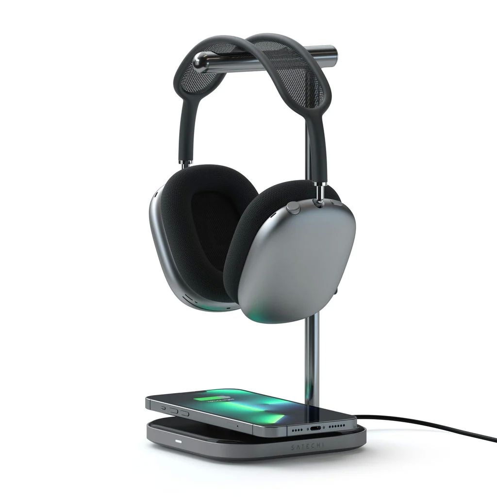 Satechi 2-IN-1 Headphone Stand w Wireless Charger USB-C (Cable inc., Adapter not inc.) - Space Grey)_4