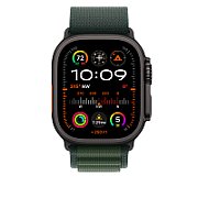 Apple Watch 49mm Loop:  Dark Green Alpine Loop - Small - Black Titanium Finish_3