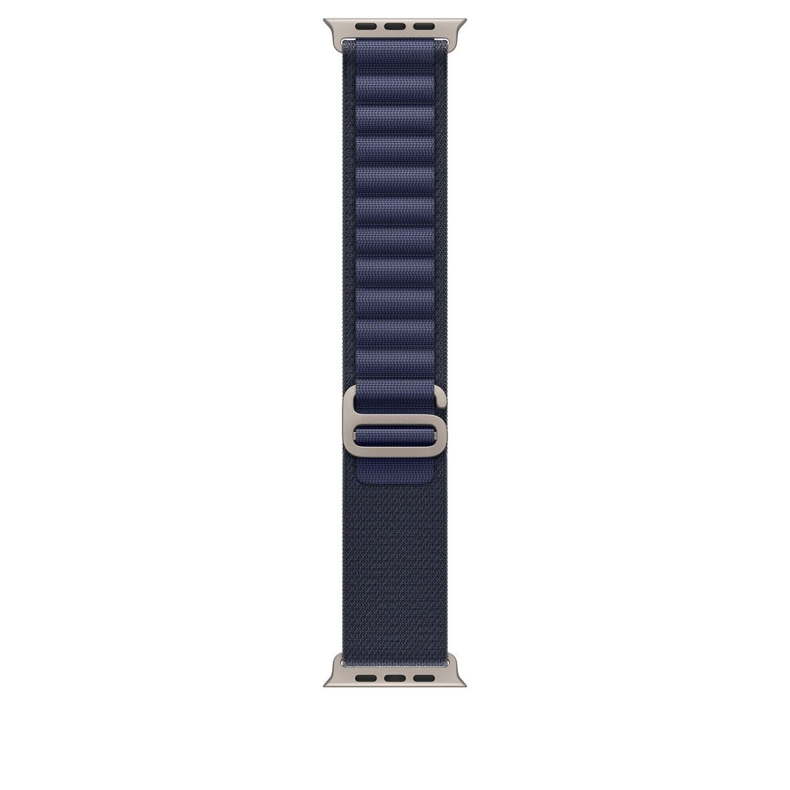 Apple Watch 49mm Loop:  Navy Alpine Loop - Small - Natural Titanium Finish_1