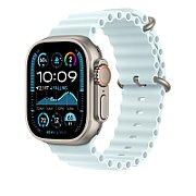 Apple Watch 49mm Band:  Ice Blue Ocean Band Extension - Natural Titanium Finish_2