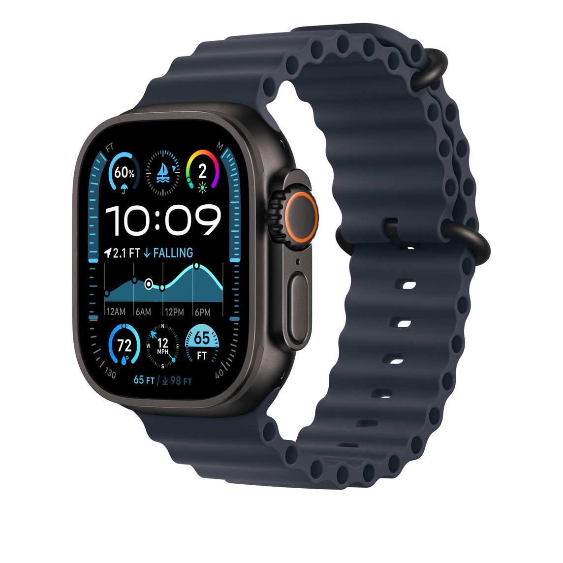 Apple Watch 49mm Band:  Navy Ocean Band Extension - Black Titanium Finish_3