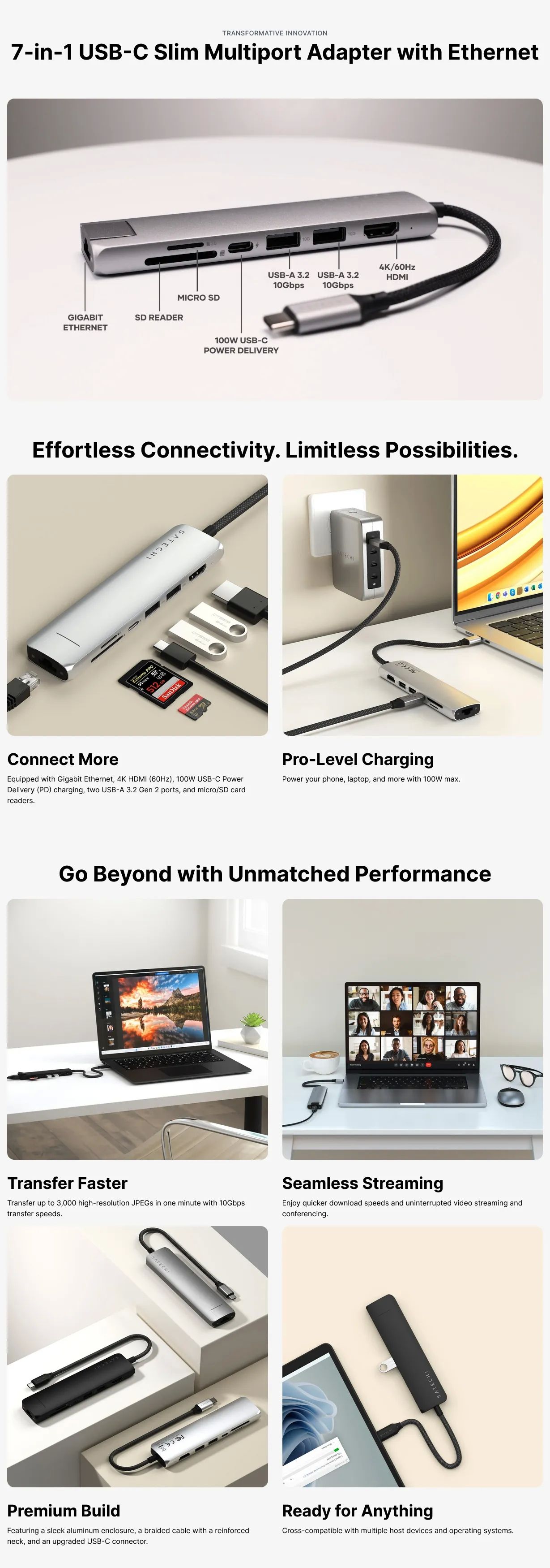 Satechi 7-in-1 USB-C Slim Multiport Adapter with Ethernet - Black_3