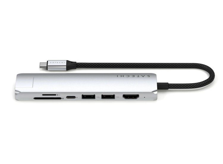 Satechi 7-in-1 USB-C Slim Multiport Adapter with Ethernet - Silver_2