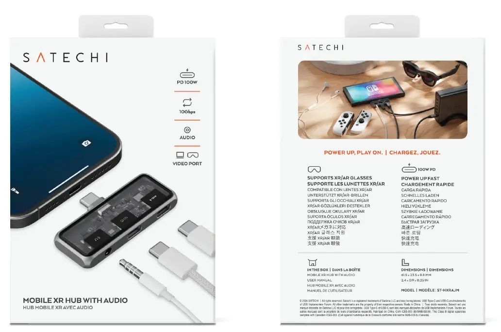 Satechi Mobile XR Hub with dual USB-C and Audio - Space Gray_5