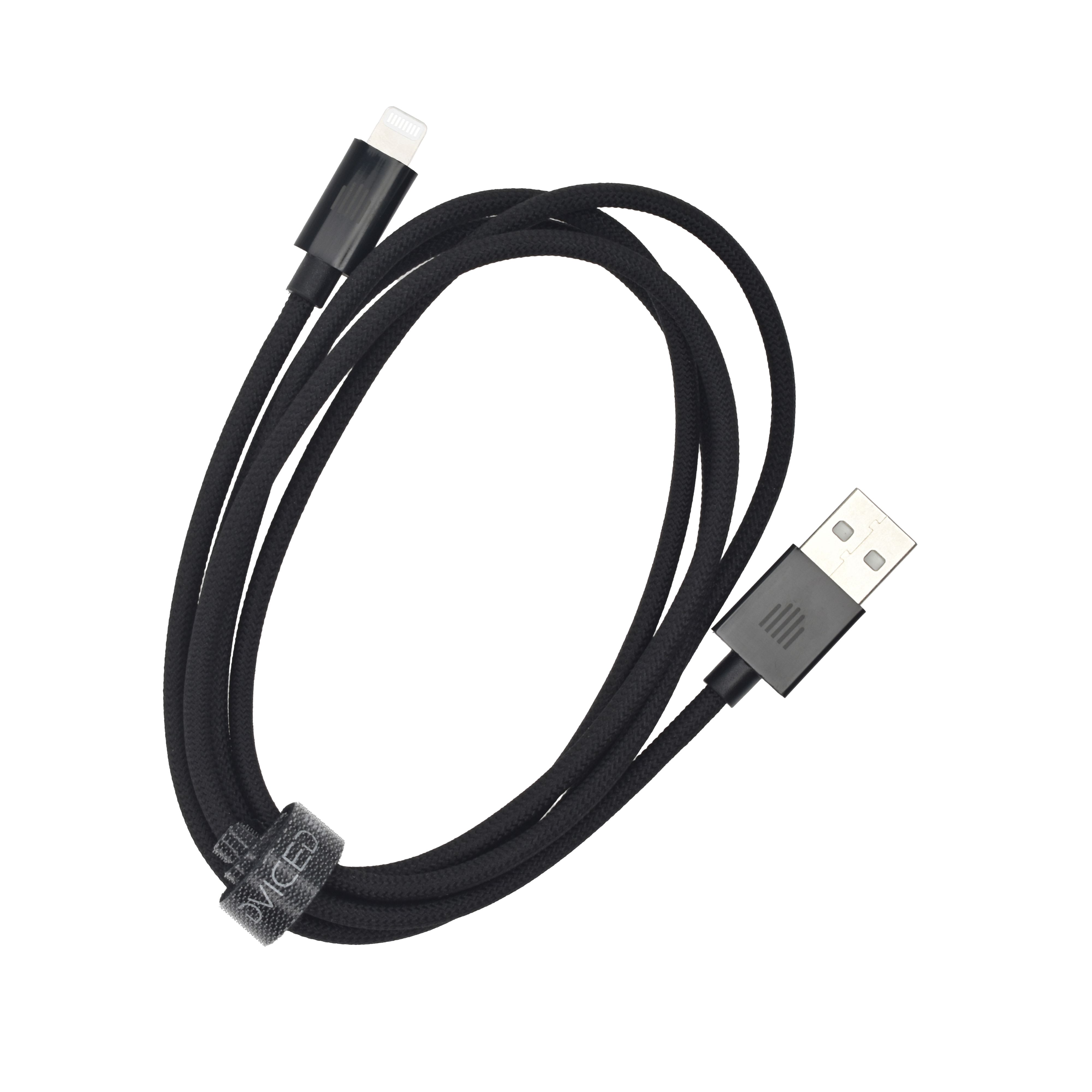 Dviced Cable USB-A to Lightning Nylon Textile 1,25m - Black_4