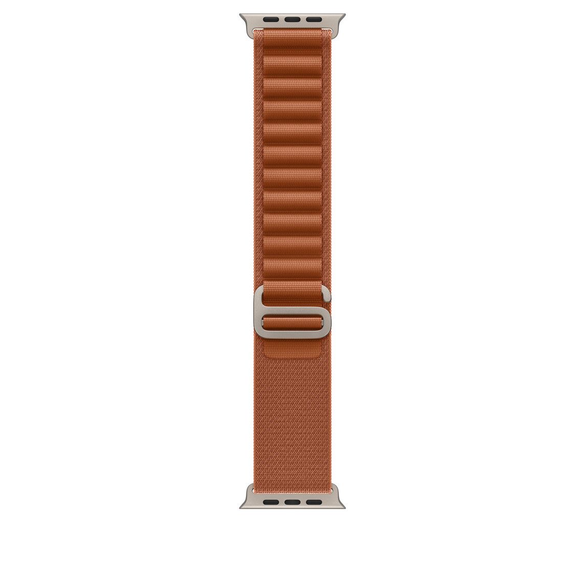 Apple Watch 49mm Loop:  Terra Cotta Alpine Loop - Medium - Natural Titanium Finish_1