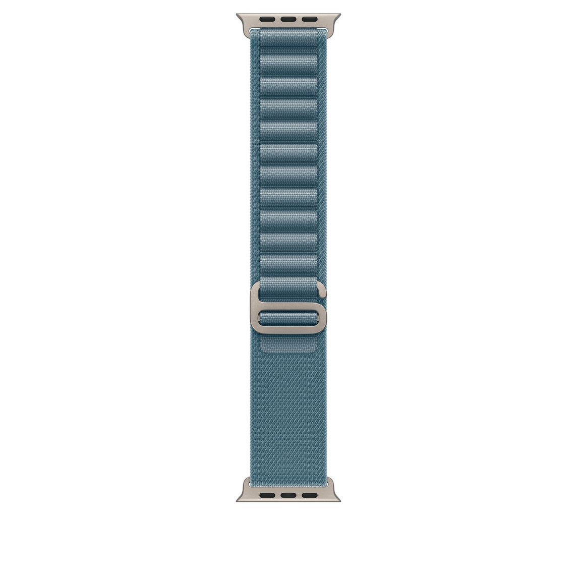 Apple Watch 49mm Loop:  Light Blue Alpine Loop - Medium - Natural Titanium Finish_1