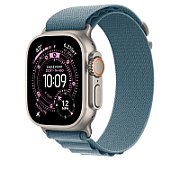 Apple Watch 49mm Loop:  Light Blue Alpine Loop - Medium - Natural Titanium Finish_2