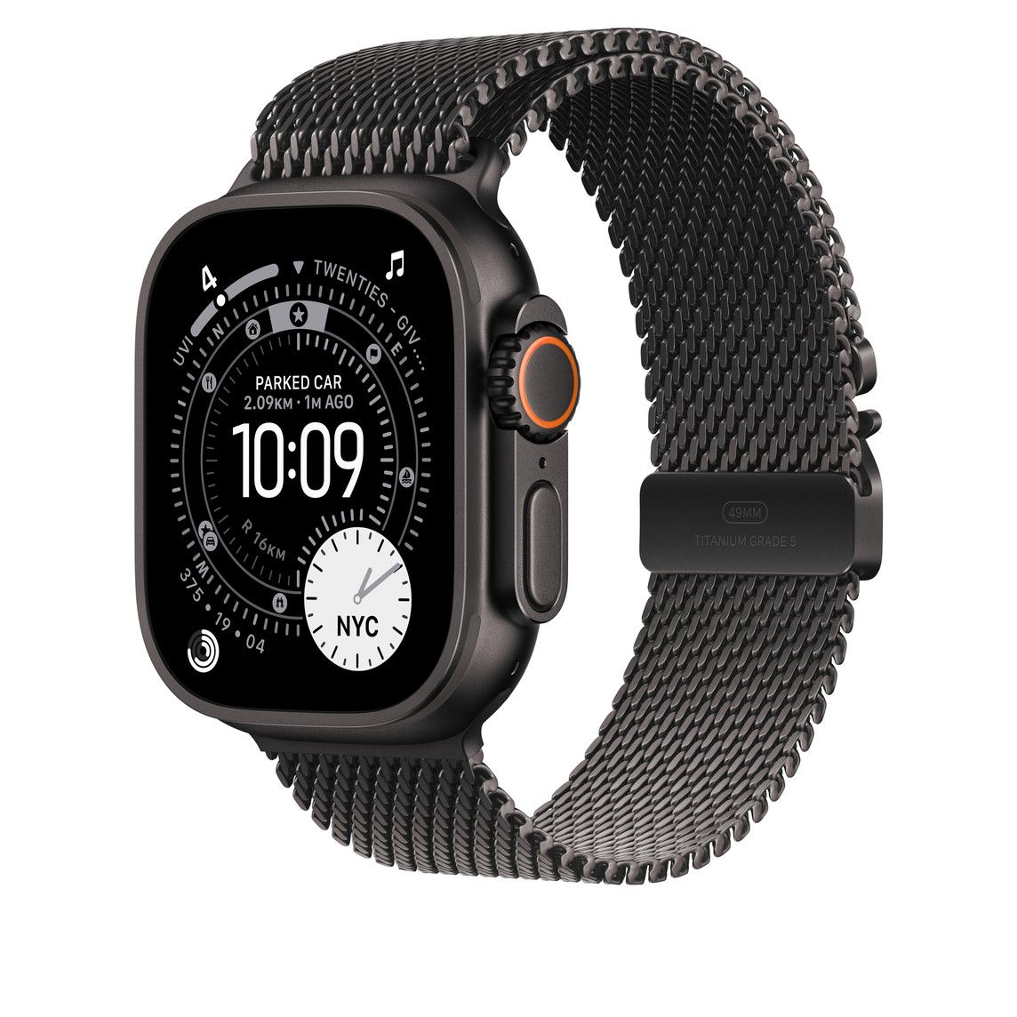 Apple Watch 49mm Loop:  Black Titanium Milanese Loop - Small_3