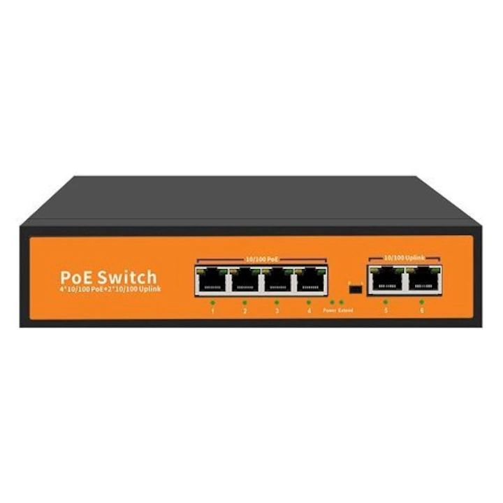 Switch BestNPS NPS08F02GN-GS PoE Switch 8 RJ45 10/100Mbps + 2 RJ45 10/100/1000Mbps, sursa cert. GS_3