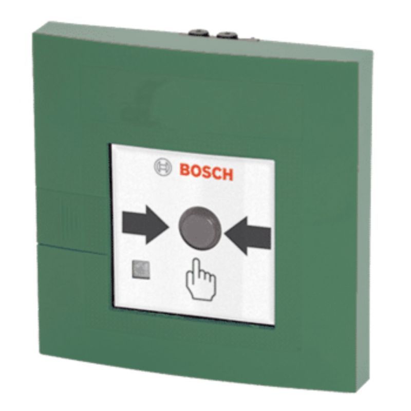 Buton adresabil Bosch FMC-210-DM-G-GR cu geam (dubla actiune), verde, de interior IP52_1