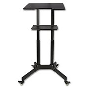 Statie de lucru pentru laptop, raft suplimentar, mobil pe roti, TECHLY, negru, ICA-TB TPM-1BK_2