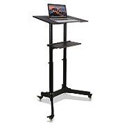 Statie de lucru pentru laptop, raft suplimentar, mobil pe roti, TECHLY, negru, ICA-TB TPM-1BK_3