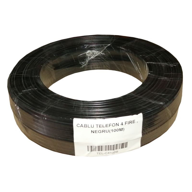 Cablu telefon 4 fire, negru (100m)_1