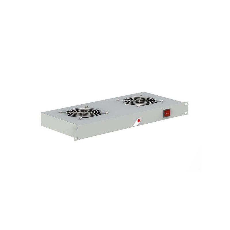 Modul ventilatie cu doua ventilatoare 19'' 1U, intrerupator ON/OFF, DECKRO_1