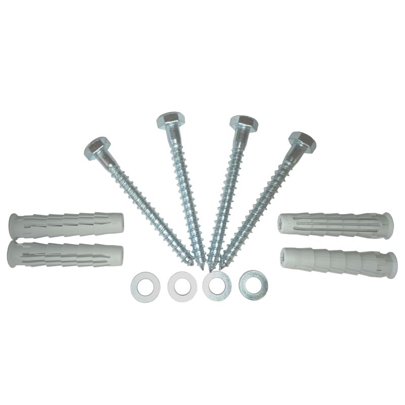 Set fixare rackuri pe perete, capacitate 120Kg, contine 4 x diblu nylon + holsurub cap hexagonal 14 x 70mm + saibe plate - ELEMATIC_1