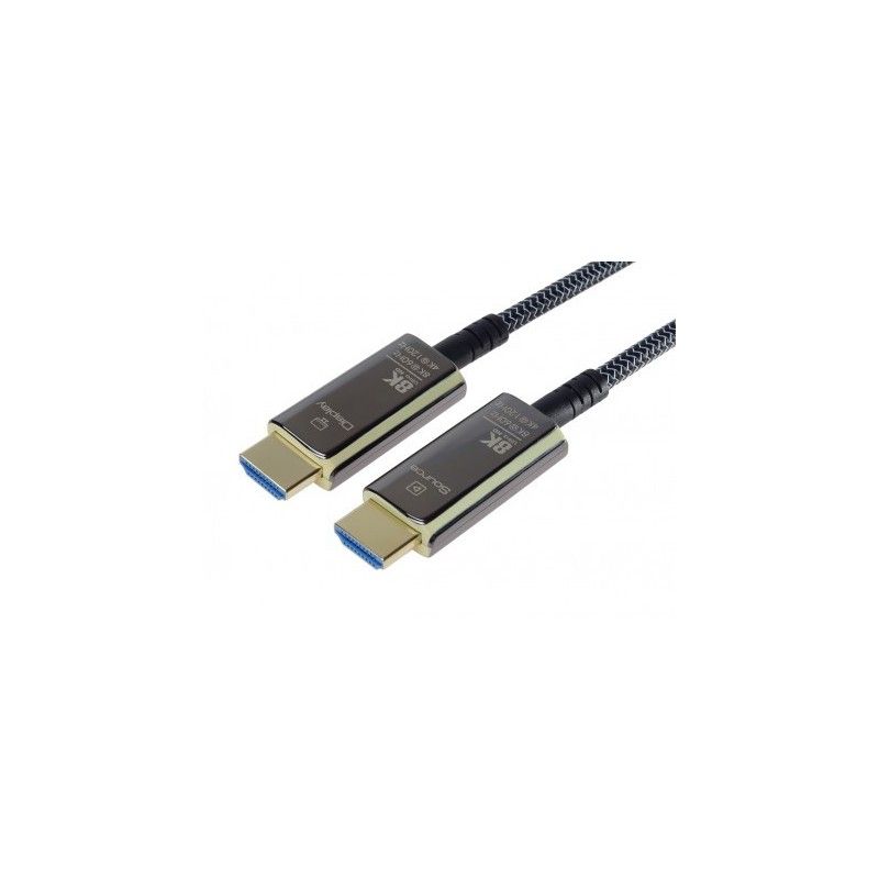 Cablu HDMI Optic, 48Gbps, 8K@60Hz, Active Optical (AOC), V2.1, manson de plasa, conectori auriti, 25m, PremiumCord_1