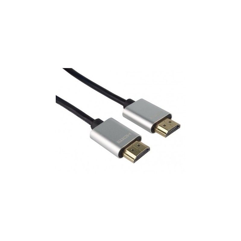 Cablu HDMI plat, Slim, High Speed Ethernet, V2.0, 4K@60hz, conectori auriti, 2m, PremiumCord_1