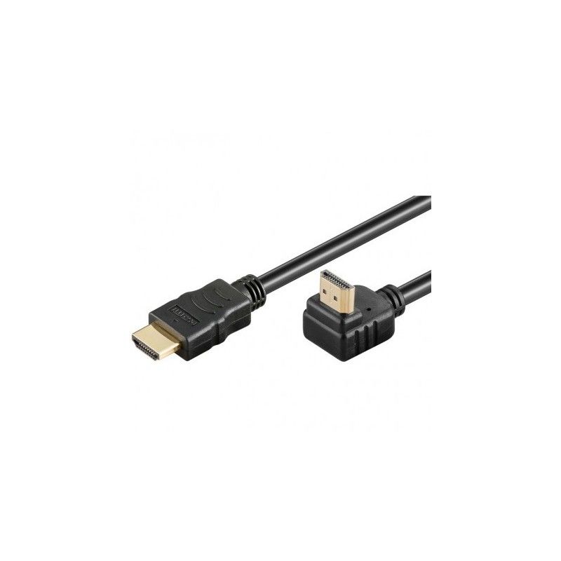 Cablu HDMI, conector 90 grade, 4K@30Hz, V1.4, conectori auriti, 5m, PremiumCord_1