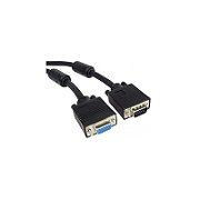 Cablu prelungitor VGA, mama - tata, cu ferite, dubluecranat, 15m, PremiumCord_1