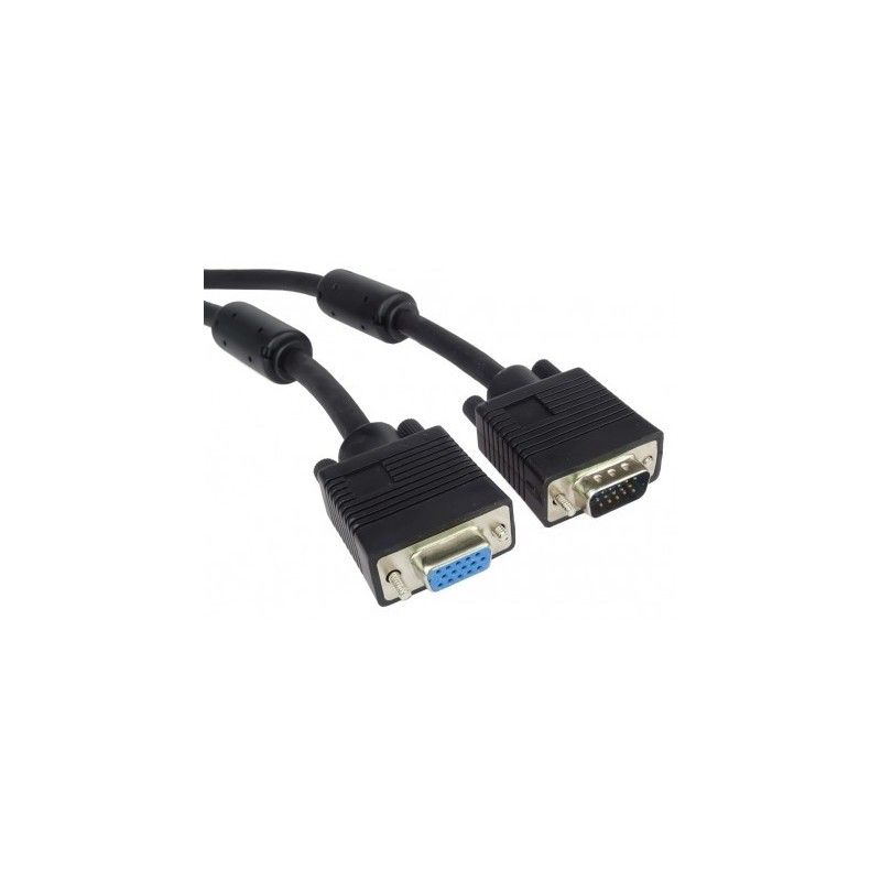 Cablu prelungitor VGA, mama - tata, cu ferite, dubluecranat, 25m, PremiumCord_1