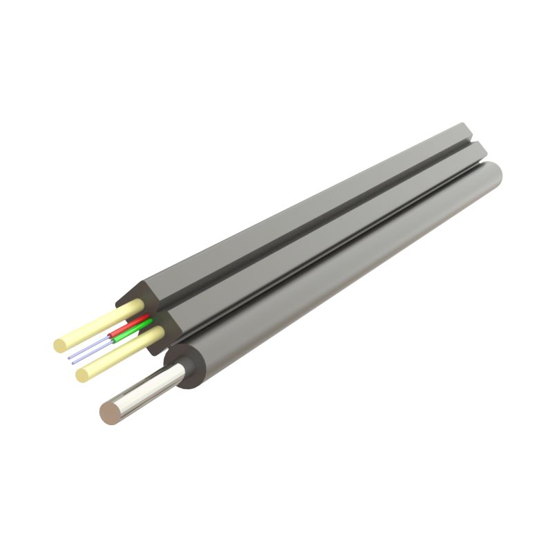 Cablu fibra optica 2 fibre flat drop SM, 600N, cu sufa, intarziere la flacara, protectie apa, LSZH, int/ext - SAMM_1