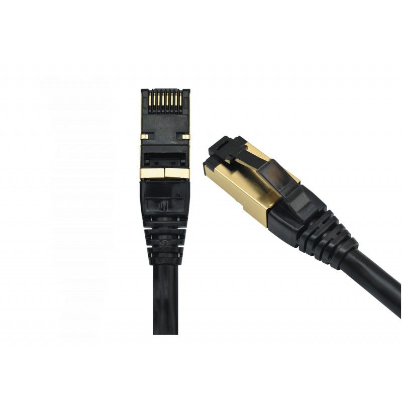 Patchcord FFTP RJ45-RJ45 Cat.8, LSZH, 1m, negru - EMTEX_1