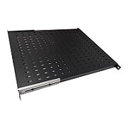 Raft fix cu prindere reglabila 19'' 1U, 770mm, universal, fixare fata si spate, pentru rack cu adancime 1000mm, sarcina 50kg, negru, DECKRO_1