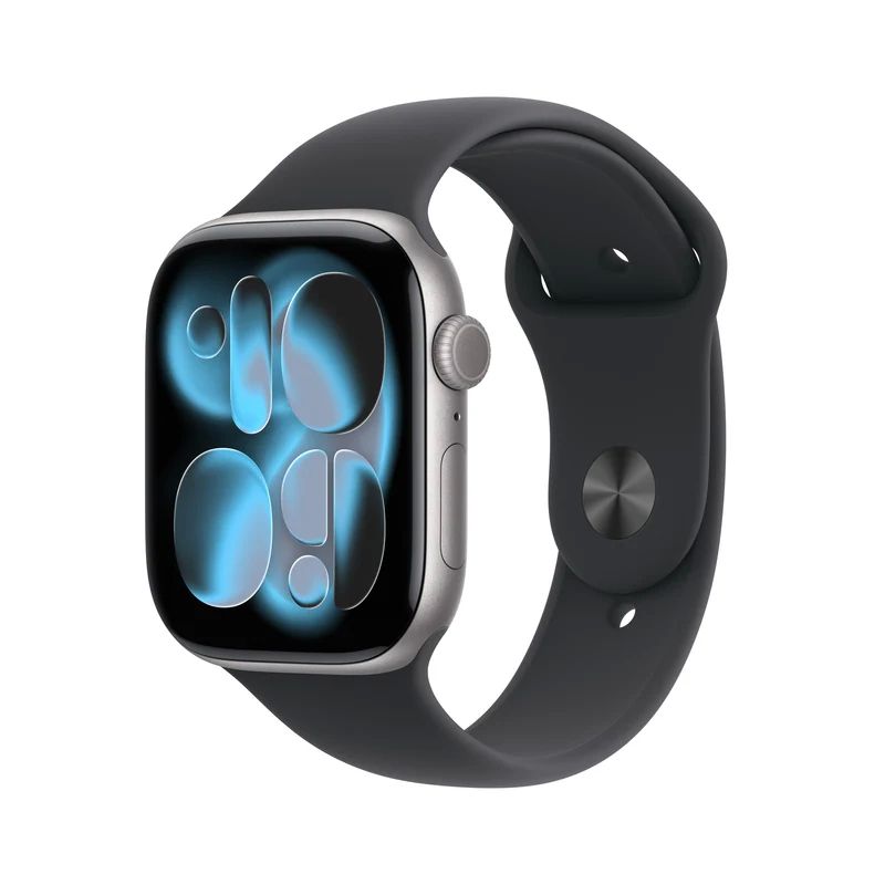 Apple Watch Series 11 GPS 46 mm Carcasă din aluminiu gri spațial cu brățară sport neagră - M/L_2