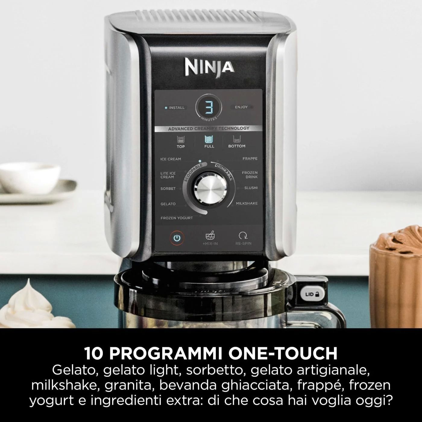 Ninja Icecreme Maker (NC502EU) Creami Deluxe 10-in1 10in1 black silver_3