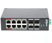 Dahua PoE Hardened Managed Desktop Layer 2 Switch, 12 Ports, 8x100M RJ-45 (PoE max 135W), 4xGbit SFP 1000 (Uplink)_2