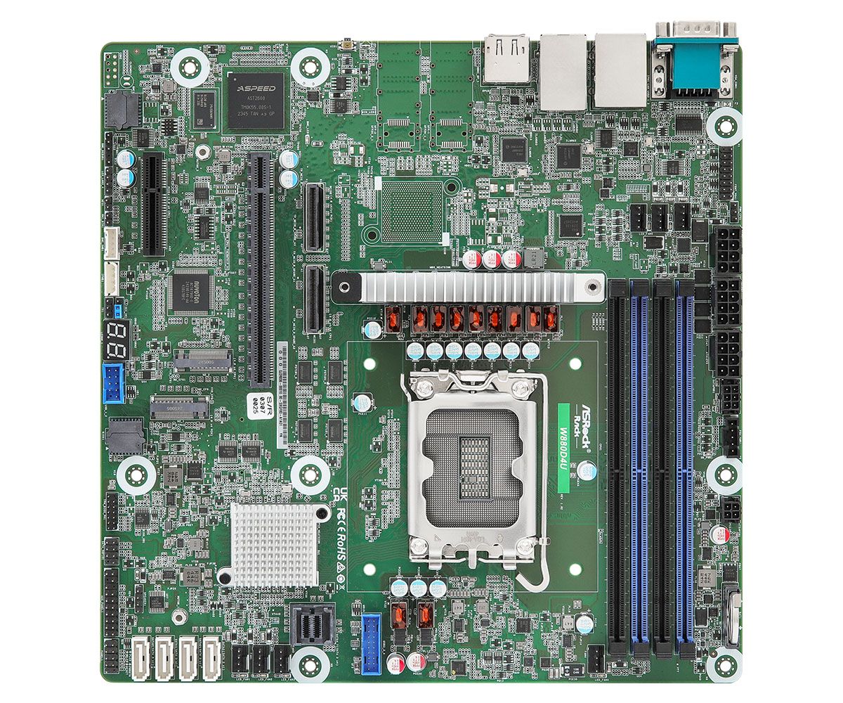 ASRock W880D4U, 1xSKT LGA 1851, Intel Core Ultra, W880, SATA, 2xM.2, 2xGbE, IPMI_4