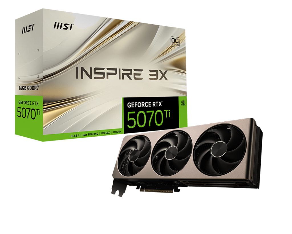 GeForce RTX 5070 TI 16G INSPIRE 3X OC, 256-bit, GDDR7, Negru/Auriu_6