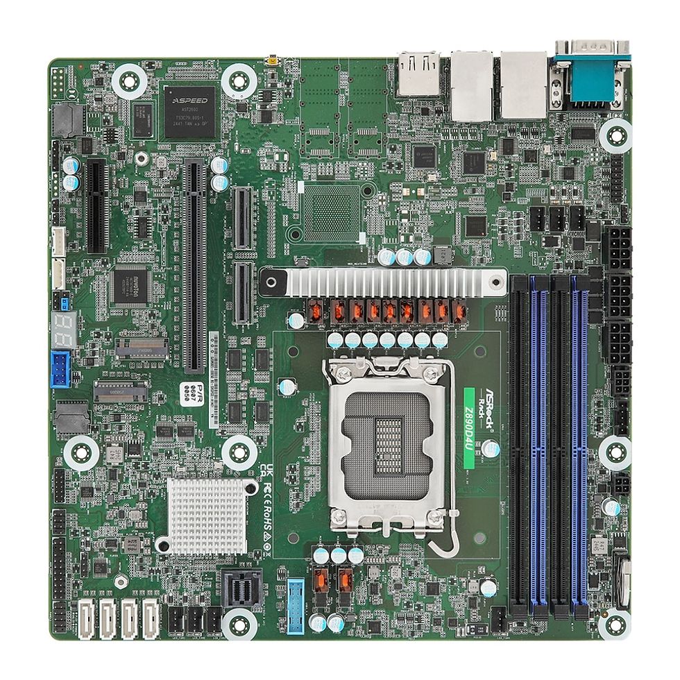 ASRock Z890D4U, 1xSKT LGA 1851, Intel Core Ultra, Z890, SATA, 2xM.2, 2xGbE, IPMI_2