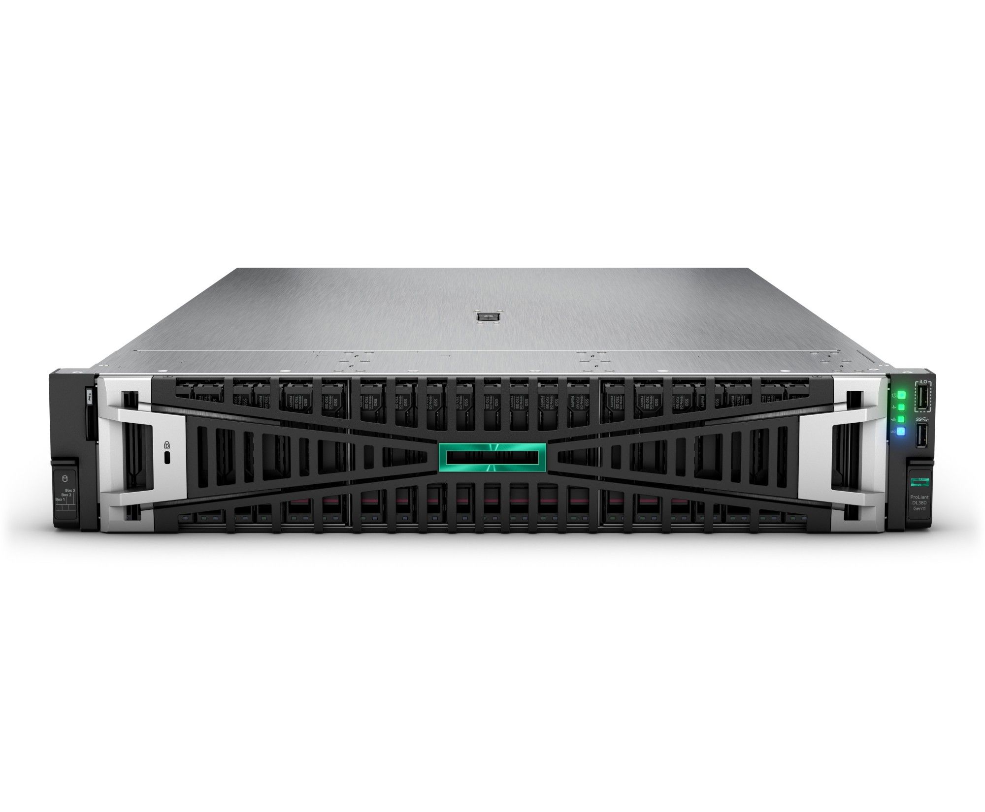 Server HPE ProLiant DL380 Gen11, Rack 2U, Intel Silver 4516Y+ (24 C / 48 T, 2.2 GHz - 3.7 GHz, 45 MB cache, 185 W), 64 GB DDR5 ECC, 2 x 480 GB SSD, 2 x 1000 W, Fara sistem de operare
 [1 buc]Intel® Xeon® Silver 4516Y+ Processor 45M Cache, 2.20 GHz
 24 Core Server Processors
 [2 buc]HPE Memorie server HPE 32GB DDR5 5600MHz ECC RDIMM
 [1 buc]HPE ProLiant DL380 Gen10 Standard Heatsink
 [2 buc]SSD SATA2.5  960GB/SEDC600M/960G KINGSTON_12