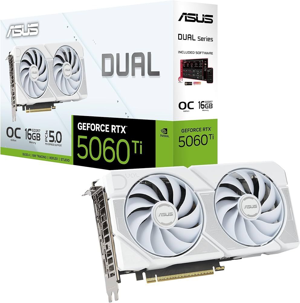 ASUS VGA 16GB RTX5060TI DUAL-O16G WHITE 3xDP/1xHDMI DUAL-RTX5060TI-O16G-WHITE_1