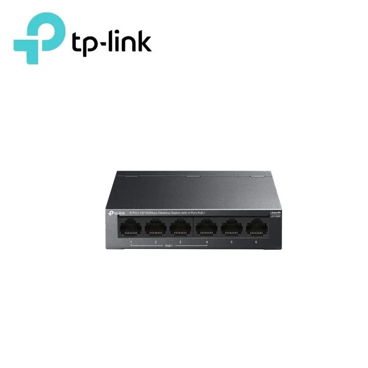 TP-LINK SWITCH LS106P, 6-Port 10/100Mbps Desktop Switch with 4-Port PoE+, 10BASE-T: UTP category 3, 4, 5 cable (maximum 100m), 100BASE-TX: UTP category 5 or above cable (maximum 100m), power input 220~240V, 50/60Hz (NV)_2