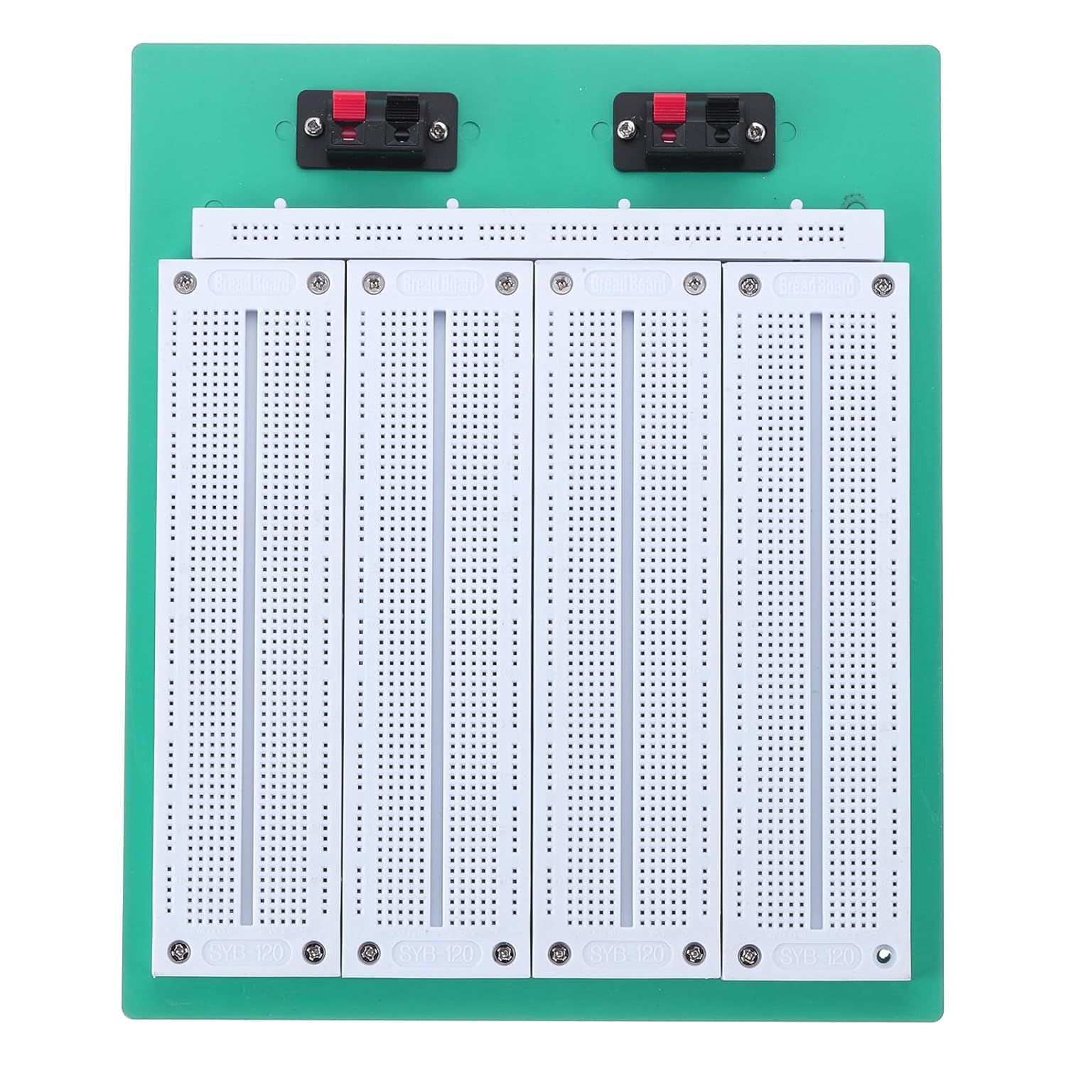 Breadboard with 2760 connection points
Power strips: 500 connection points
Dual strips: 2260 connection points
ABS housing
Accepts 20-29AWG wire diameter
Voltage/current: 300V/3-5A
Packaging: bulk 1 pc.