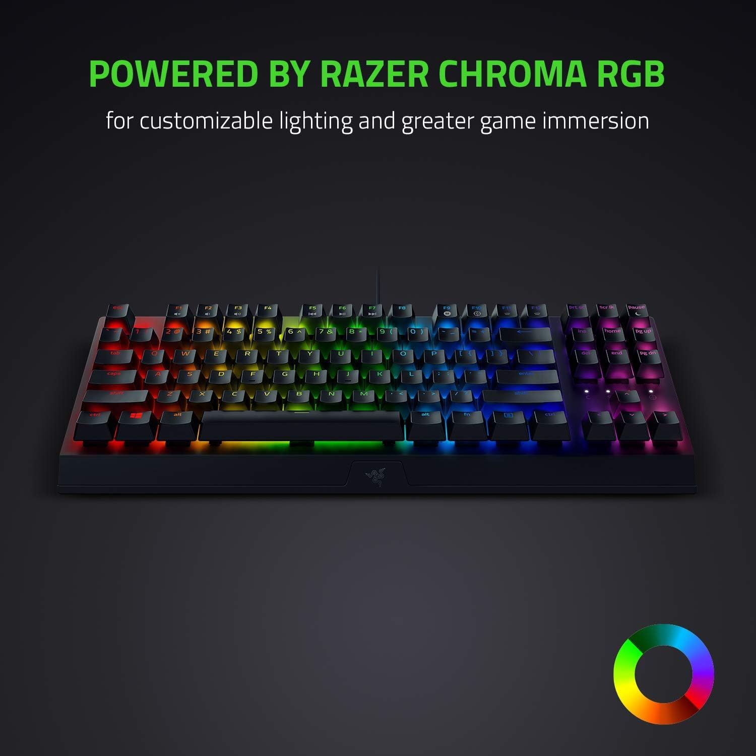 Tastatura mecanica wireless Razer Blackwidow V4 Low profile HyperSpeed TKL, switch Razer™ Low-profile Mechanical Switches (Orange Tactile Switch), 110 taste, iluminare Razer™ Chroma RGB, negru_1