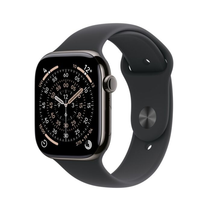 Apple Watch Series 11 GPS + Cellular 42mm Carcasă din Titan Ardezie cu Brățară Sport Neagră - S/M_1