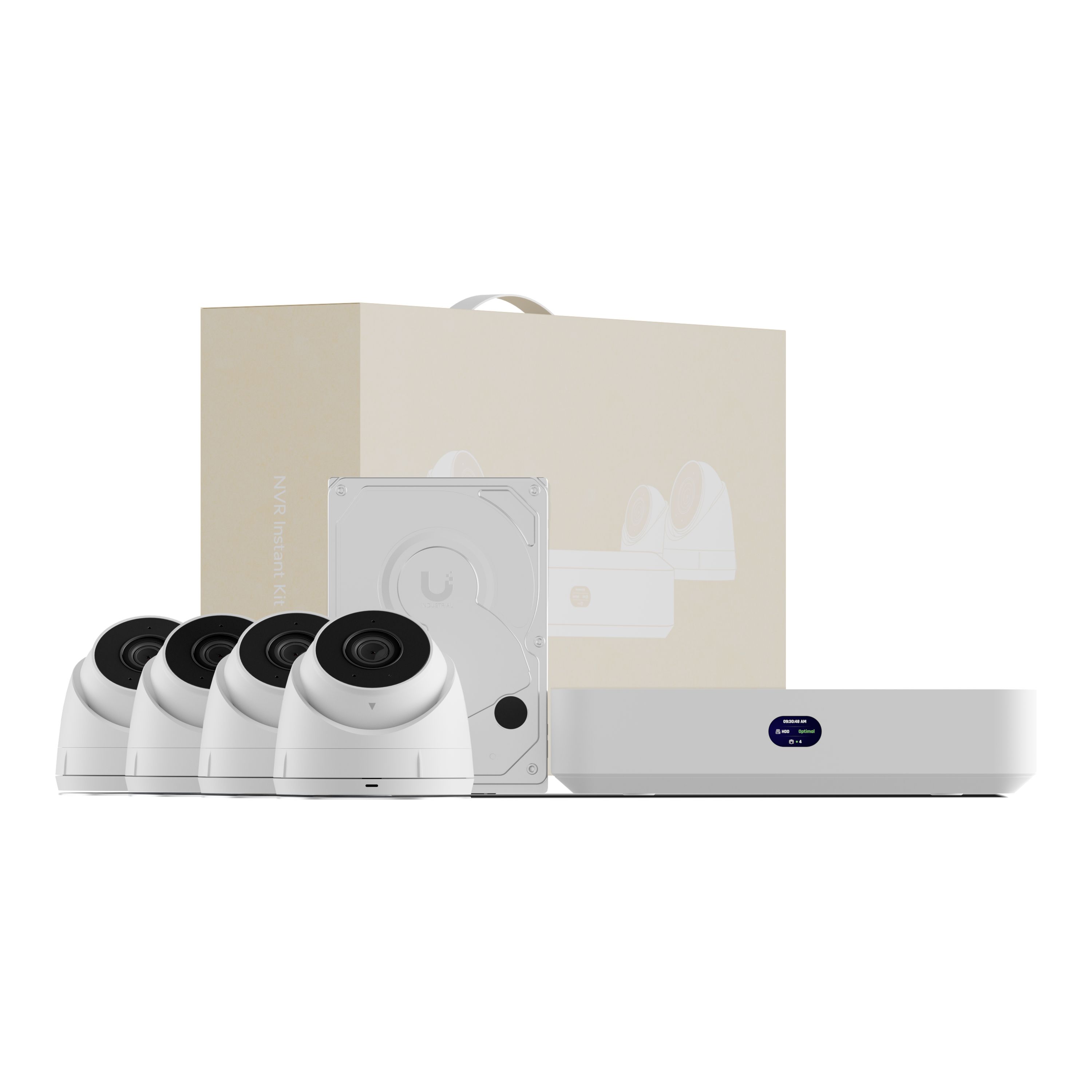 Ubiquiti UniFi UNVR-Instant-KIT-EU Compact Protect NVR Kit, includes (1) UniFi Protect NVR Instant with (4) G5 Turret Ultra cameras and (1) 1TB HDD, delivering an all-in-one solution for fast and effortless setup_1