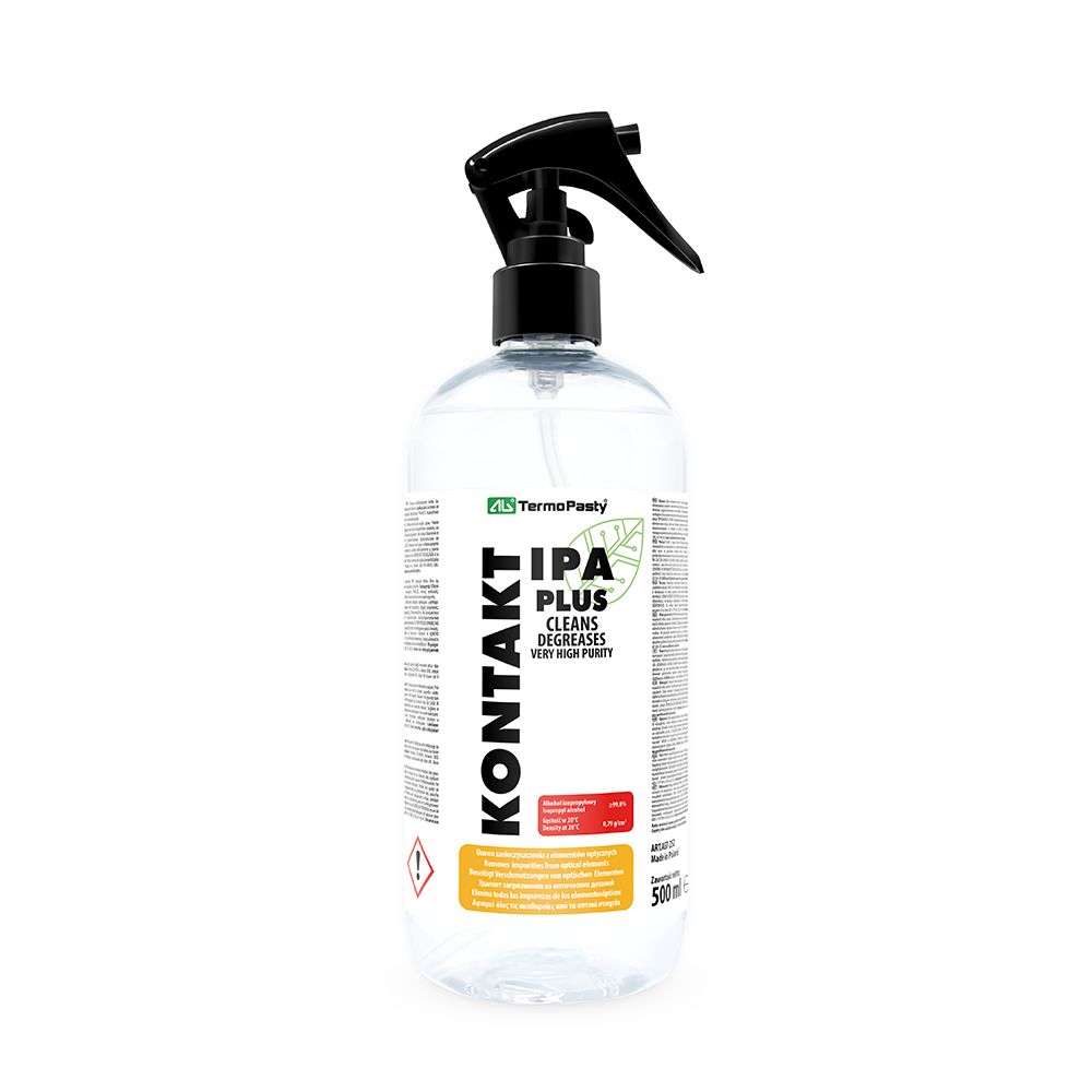 KONTAKT IPA PLUS. High purity alcohol isopropyl. Removes all impurities from optical elements. Leaves no marks or stains. Has degreasing properties. Plastic bottle 500 ml._1