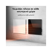 AENO Premium Eco Smart Quadro Wall Heater, 500W, 50x50 cm., Tempered glass, Infrared+convection heating type, LED display Plug type: Europe (E/F type), BLACK, , Made in Poland_5