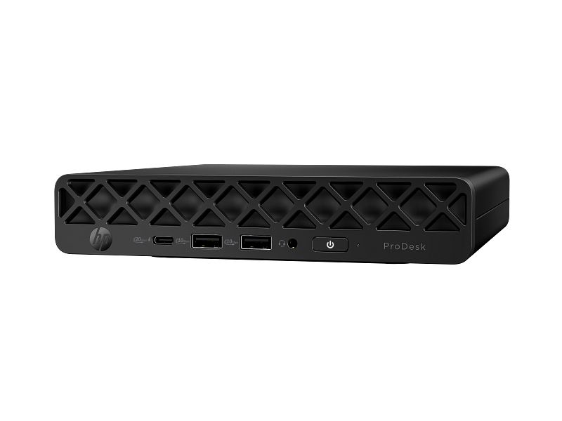 Desktop HP ProDesk 4 G1i Desktop Mini, Intel Core Ultra 7 265T 10-Core (1.5GHz, up to 5.3GHz, 30MB), video integrat Intel UHD Graphics, RAM 32GB DDR5 5600MHz (1x32GB), SSD 512GB M.2 2280 PCIe NVMe , no ODD, LAN 10/100/1000, Intel AX211 Wi-Fi 6E + Bluetooth 5.3, porturi: 2x USB Type- A 10Gbps/ 3x USB_1