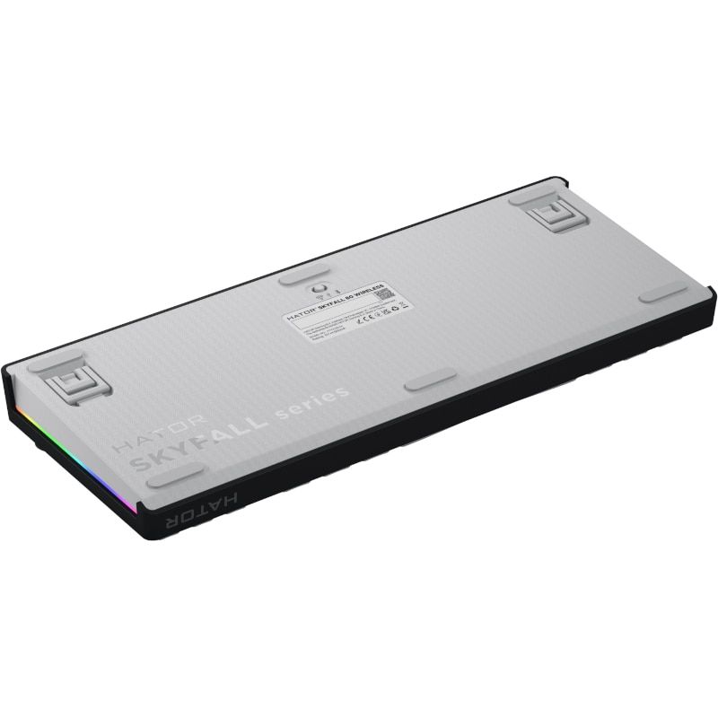 Tastatura wireless Hator Skyfall 80, interfata 2.4GHz, BT5.3, USB, polling rate 1000Hz, capacitate baterie 4000mAh, switch HATOR Aurum Lemon linear, material tasta OMA, buton de control multimedia, sistem de anulare a zgomotului integrat, alb-negru_1