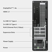 Desktop Dell Slim ECS1250, 180W Chassis, Energy Star Label, Intel(R) Core(TM) i7 14700 (33 MB cache, 20 Cores, 28 threads, up to 5.4 GHz), Intel(R) UHD Graphics 770 with shared graphics memory, 16GB, 1x16GB, DDR5, 5600MT/s, 512GB M.2 PCIe NVMe Solid State Drive, No Optical Drive, 3.0 SD Card Reader_4