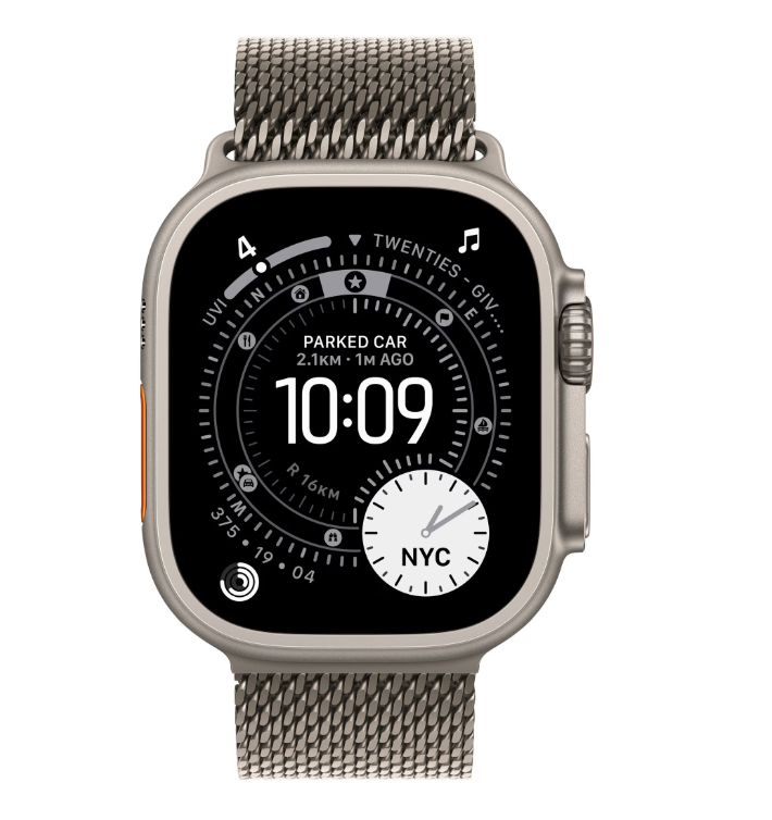 Apple Watch Ultra 3 GPS + Cellular 49mm Natural Titanium Case with Natural Titanium Milanese Loop - Medium_1