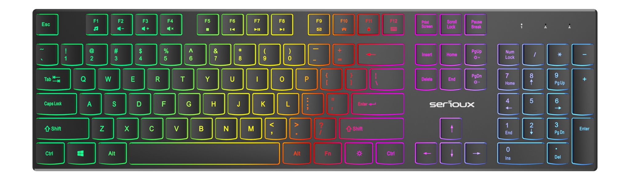 Tastatură office cu iluminare * Mod: USB cu fir * Număr tastă: 104 * Material: ABS * Culoare: Negru * Layout: SUA * Tip interfață: USB * Dimensiune: 438*126*26 mm * Compatibil cu Windows 2000/XP/Vista/Windows7/8/10/Mac_1