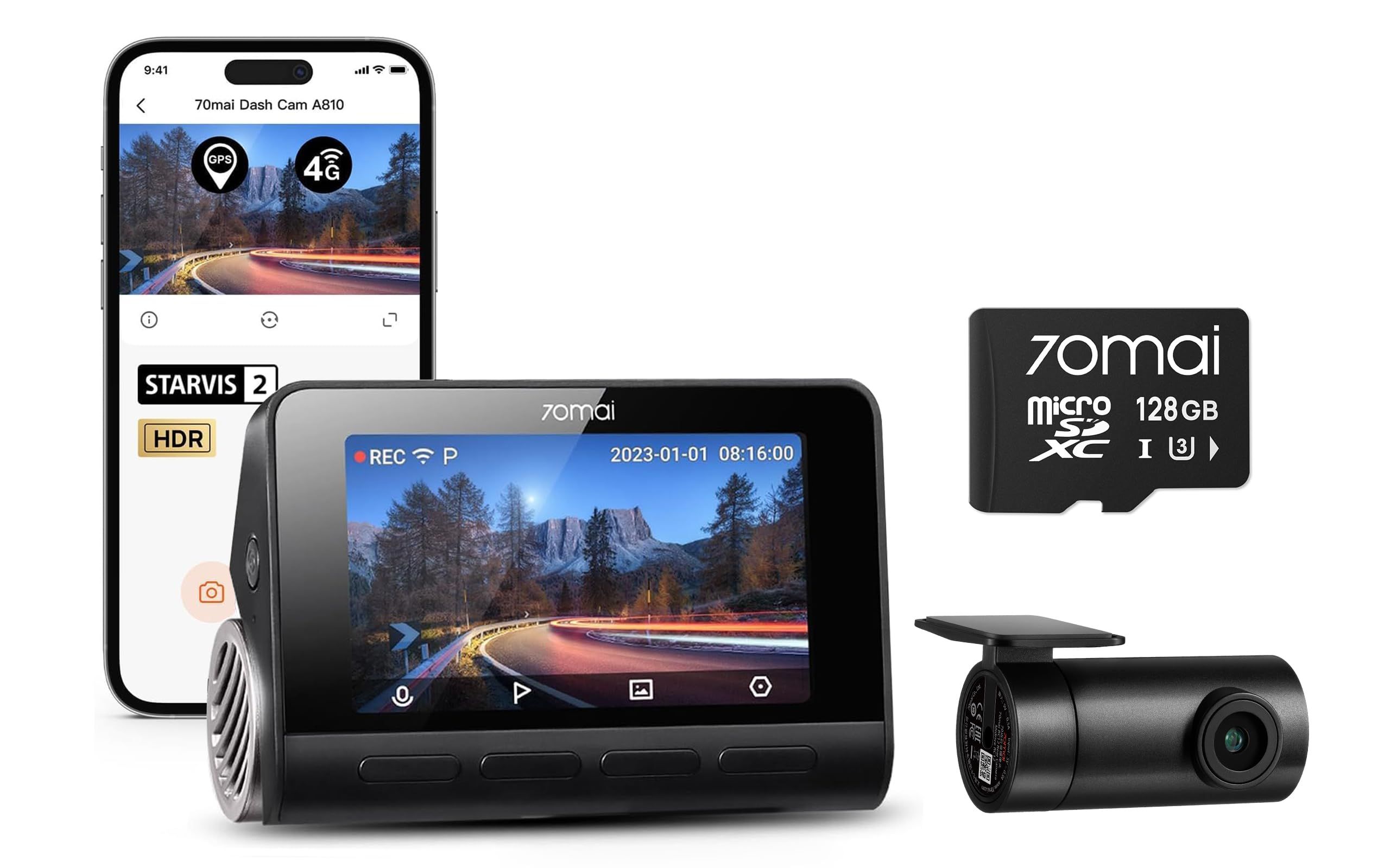 70mai Dash Cam 4K M800 HDR Set M800-2_3