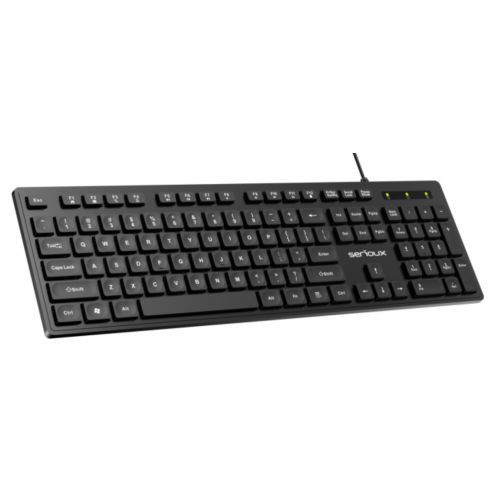 Tastatura Serioux cu fir, interfata USB, 104 taste, material ABS, US Layout, lungime cablu 1.5m PVC, dimensiuni 429*128*20mm; 416g, negru_2